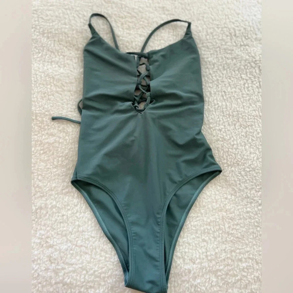 quintsoul Other - Quintsoul White Label | Front & Back Lace-Up One-Piece Swimsuit - Size M